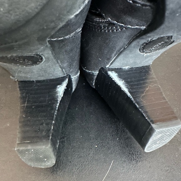 BORN Shola Womens Black Side-Zip Stacked Heel Ankle Booties Boots US 9 Festival - Picture 10 of 11